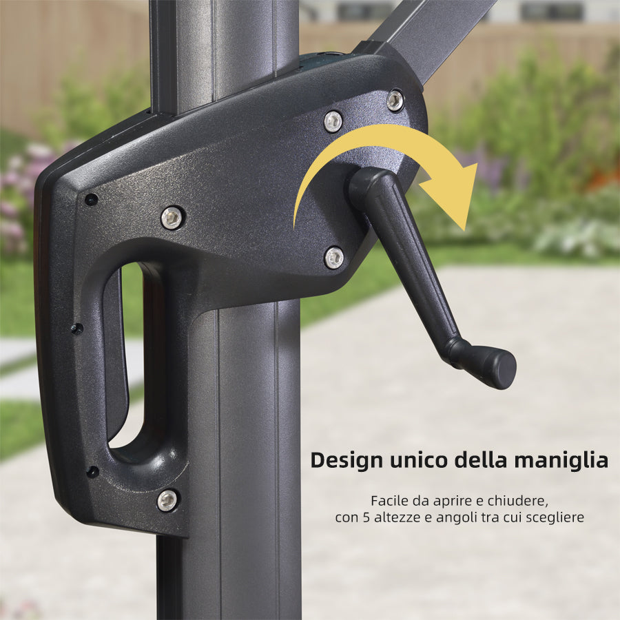 PURPLE LEAF Ombrellone da Giardino Rettangolare inclinabile economico,con Base