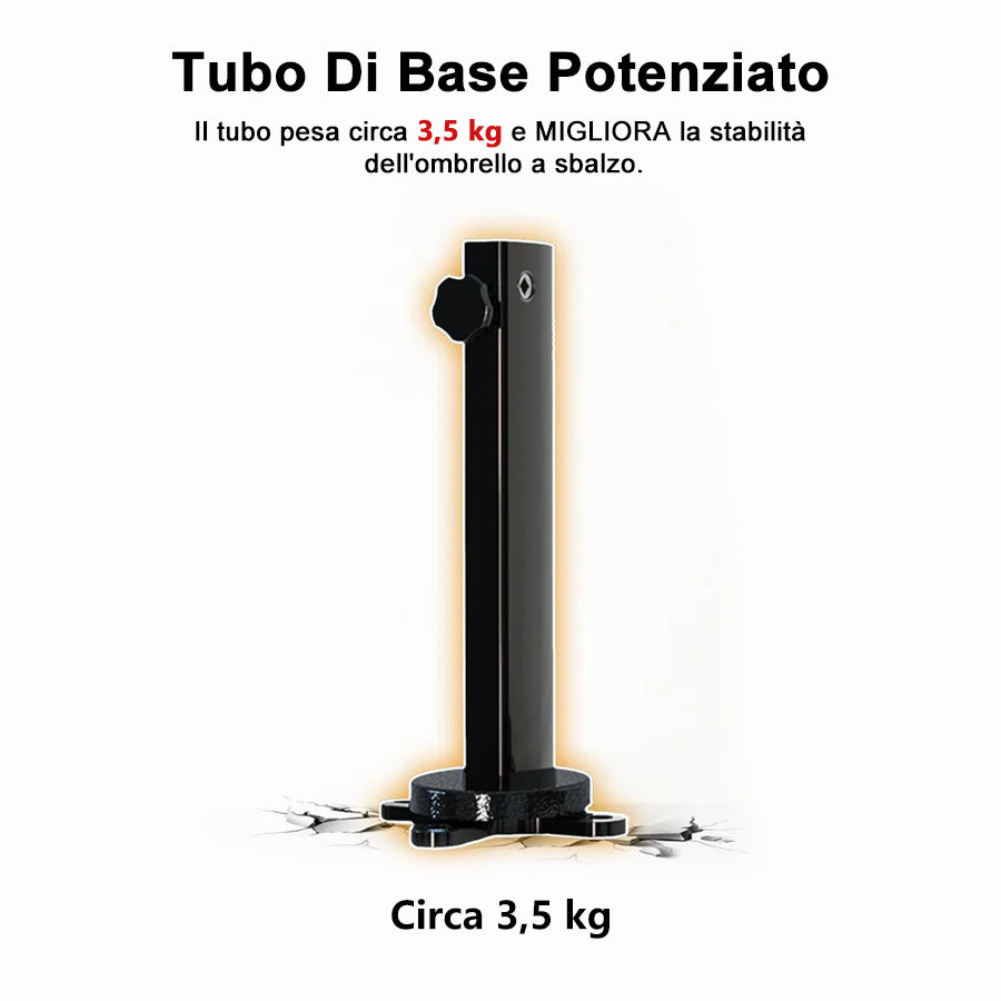 PURPLE LEAF Ombrellone Classico da Giardino Quadrato con Doppia Top e Rotazione a 360 Gradi ,con Base