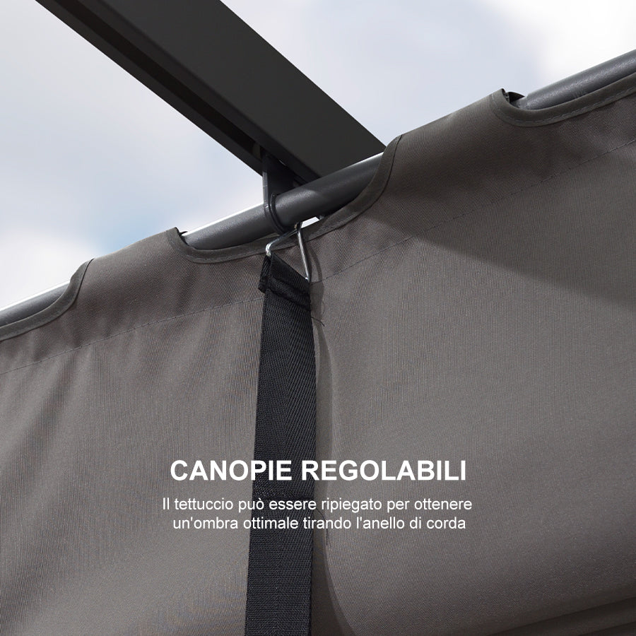 PURPLE LEAF Pergola Alluminio Pergolato da Giardino con Tetto ha Scomparsa Per Giardino Pergolati Terrazzo