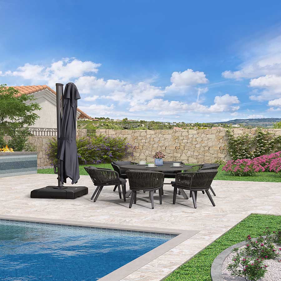 PURPLE LEAF Ombrellone doppio Top Quadrato per Giardino