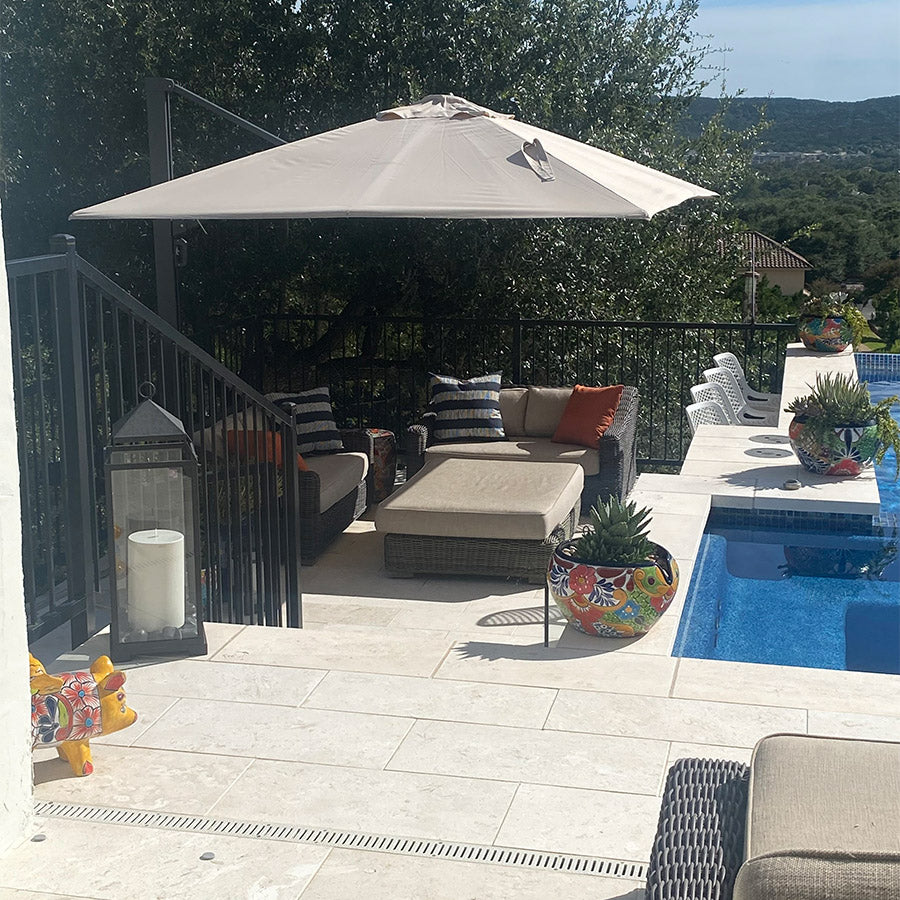 PURPLE LEAF Grande Ombrellone da Giardino in Alluminio,Rotazione a 360° e 5 livelli di Regolazione dell'altezza