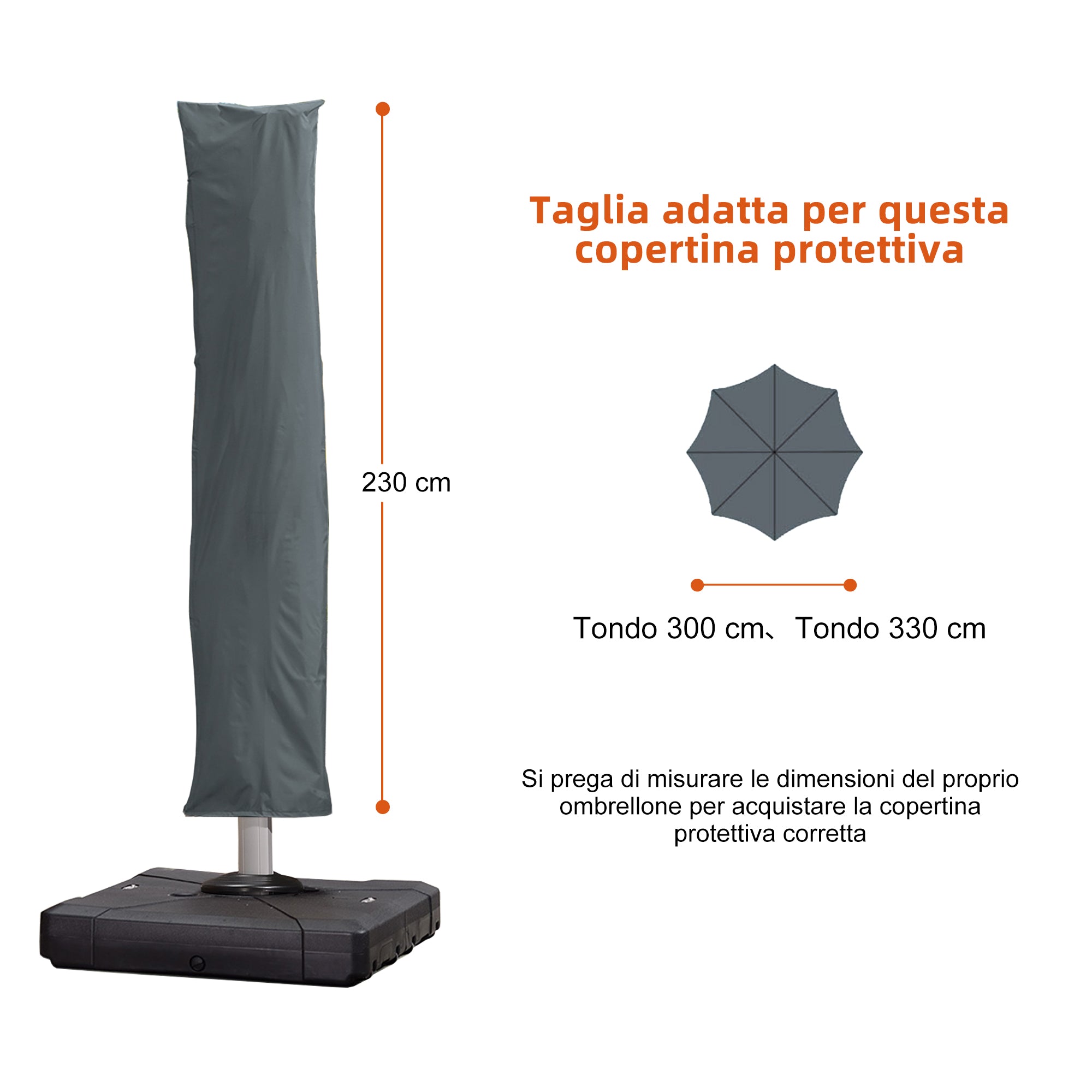 PURPLE LEAF copertina per ombrellone con cerniera per esterni