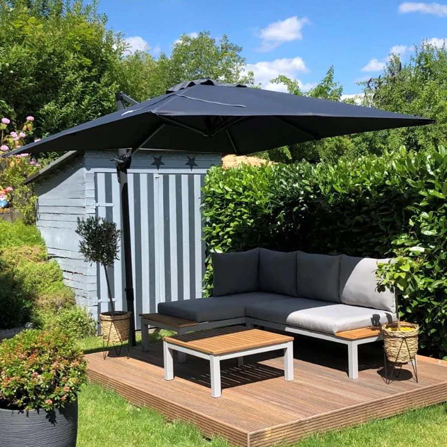 PURPLELEAF Ombrellone da Giardino Economico Quadrato ,con Base