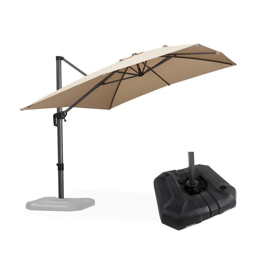 PURPLELEAF Ombrellone da Giardino Economico Quadrato ,con Base