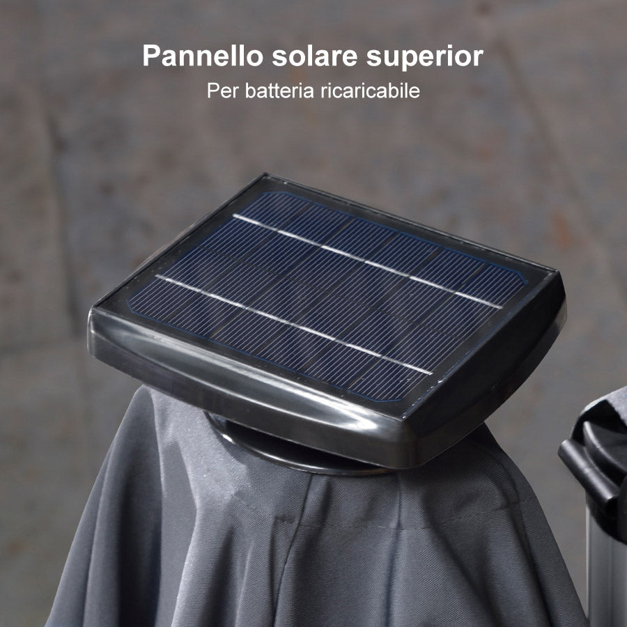 PURPLE LEAF Ombrellone Rotondo da Giardino , Doppio Top e Luci