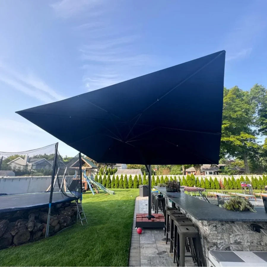 PURPLE LEAF Grande Ombrellone da Giardino in Alluminio,Rotazione a 360° e 5 livelli di Regolazione dell'altezza