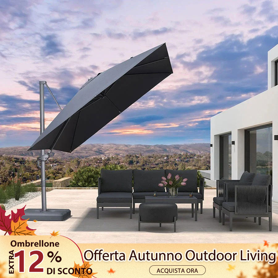 PURPLE LEAF Ombrellone da Giardino con Protezione UV per Terrazzo ed Esterni