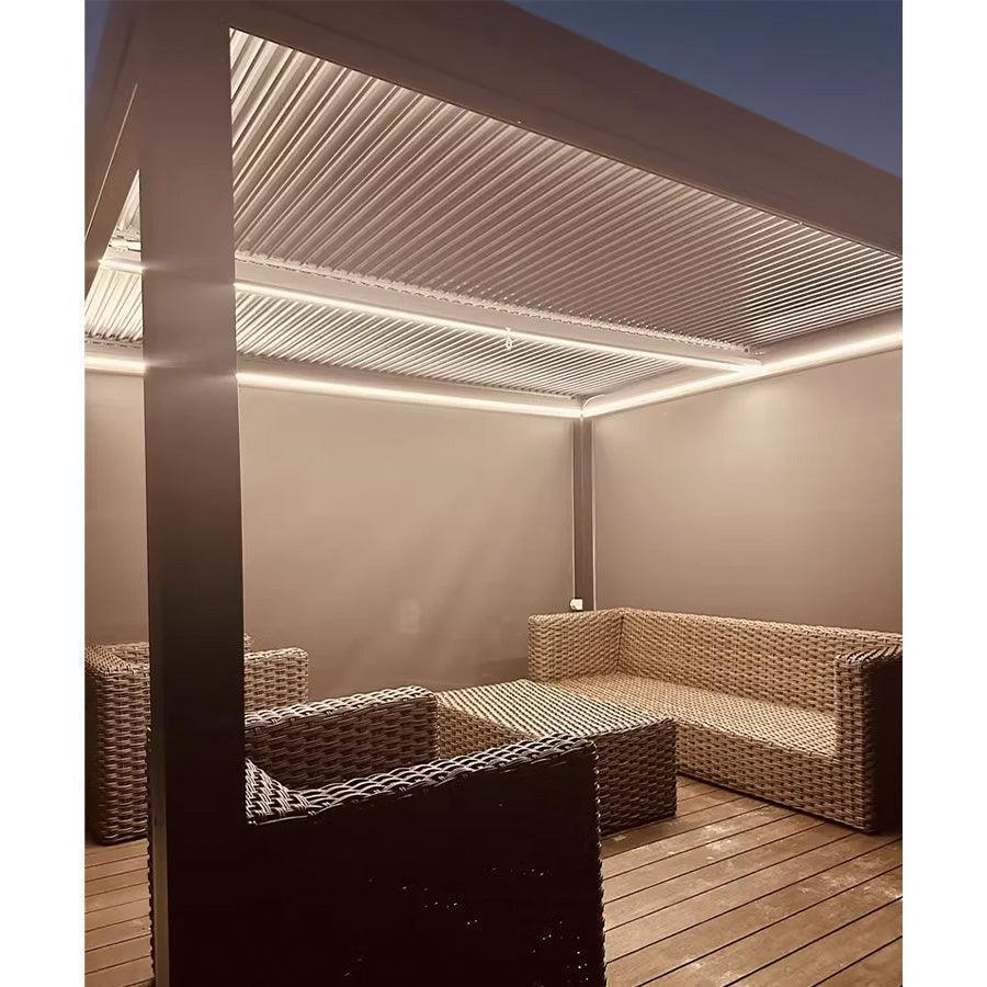 PURPLE LEAF Fascia LED Pro Luce Calda 3000K Sicurezza 24V Impermeabile con Telecomando per Pergola Bioclimatica