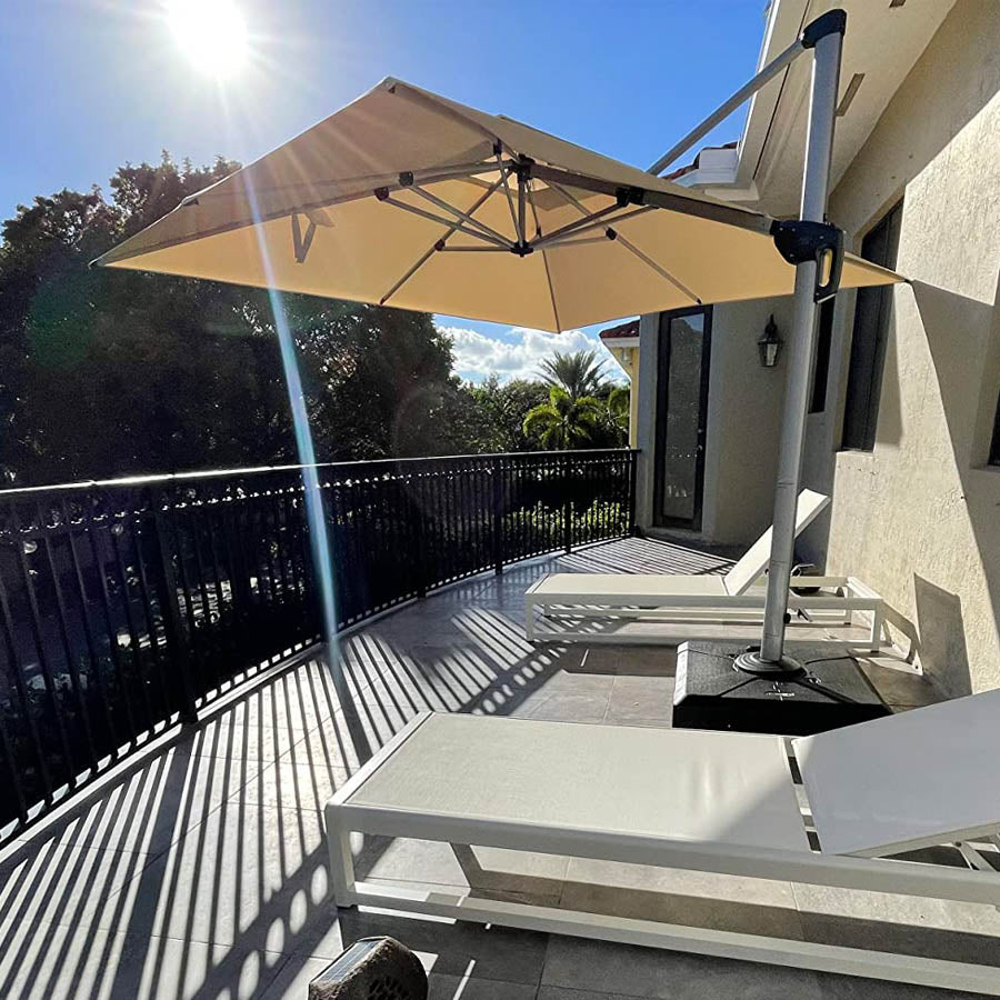 PURPLE LEAF Ombrellone Classico da Giardino Rettangolare con Doppia Top e Rotazione a 360 Gradi