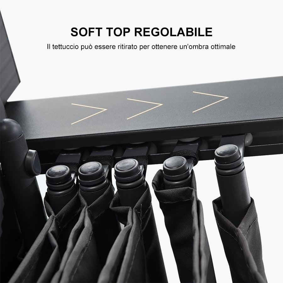 PURPLE LEAF Pergola Alluminio Pergolato da Giardino con Tetto ha Scomparsa Per Giardino Pergolati Terrazzo