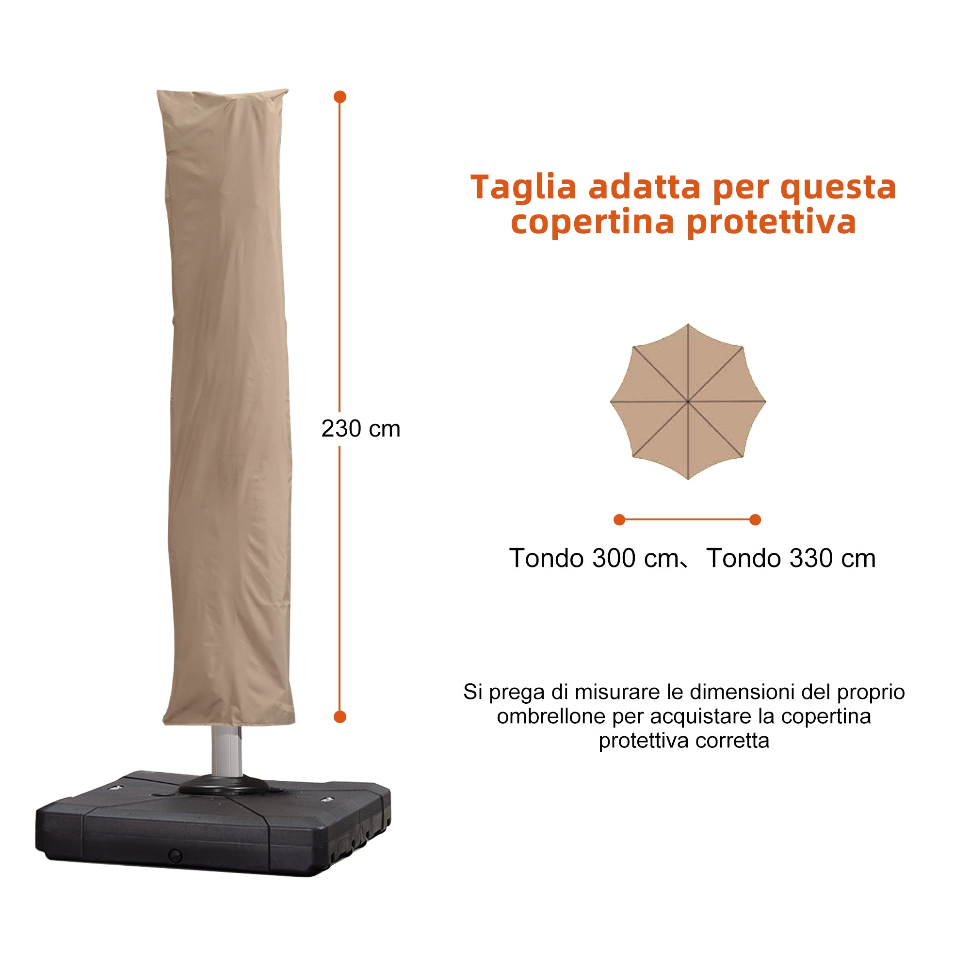 PURPLE LEAF copertina per ombrellone con cerniera per esterni