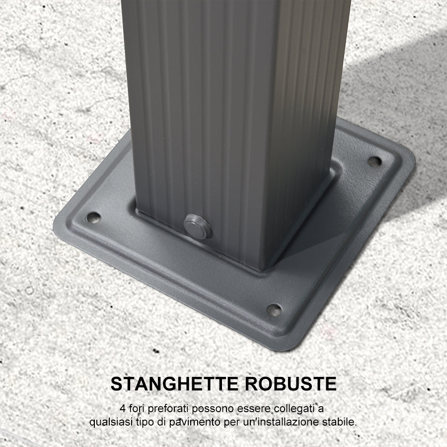 PURPLE LEAF Pergola Alluminio Pergolato da Giardino con Tetto ha Scomparsa Per Giardino Pergolati Terrazzo