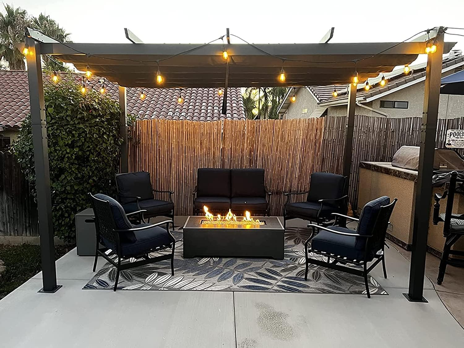 PURPLE LEAF Pergola Alluminio Pergolato da Giardino con Tetto ha Scomparsa Per Giardino Pergolati Terrazzo