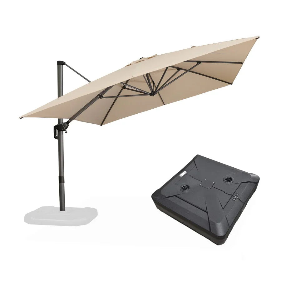 PURPLELEAF Ombrellone da Giardino Economico Quadrato ,con Base