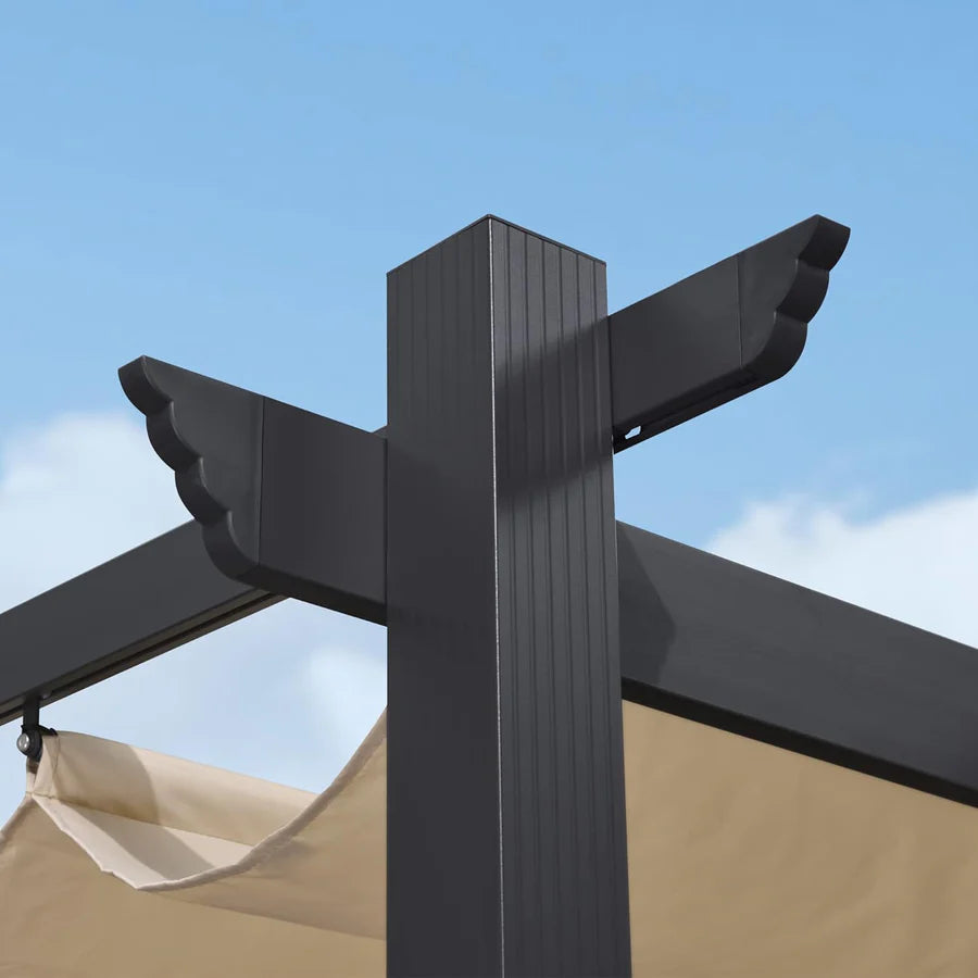 PURPLE LEAF Pergola Alluminio Pergolato da Giardino con Tetto ha Scomparsa Per Giardino Pergolati Terrazzo