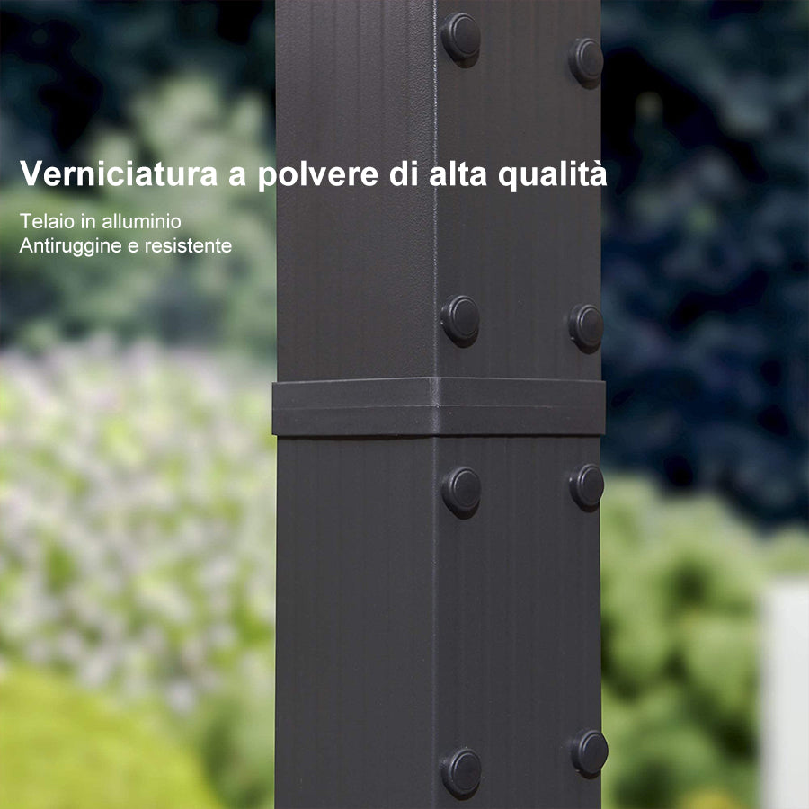 PURPLE LEAF Pergola Alluminio Pergolato da Giardino con Tetto ha Scomparsa Per Giardino Pergolati Terrazzo