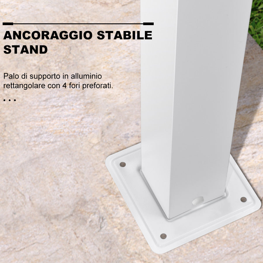 PURPLE LEAF Pergola Retrattile da Esterno con Doppio Parasole in Alluminio Resistente Bianco per Patio Terrazza Giardino Moderno