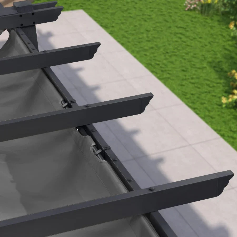 PURPLE LEAF Pergola Alluminio Pergolato da Giardino con Tetto ha Scomparsa Per Giardino Pergolati Terrazzo