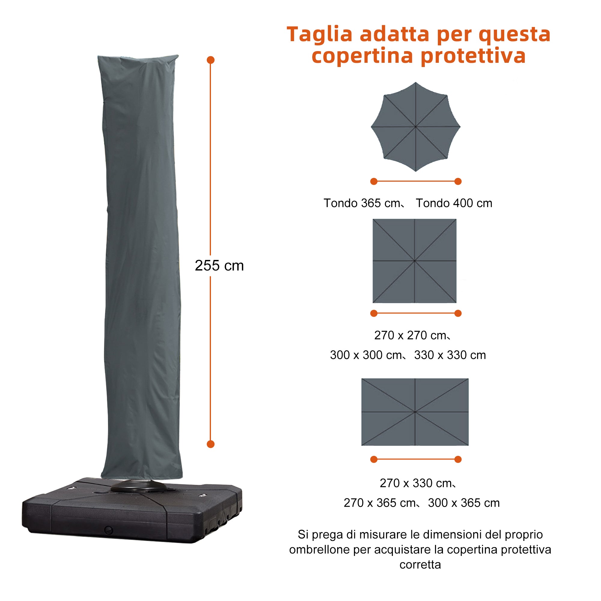 PURPLE LEAF copertina per ombrellone con cerniera per esterni