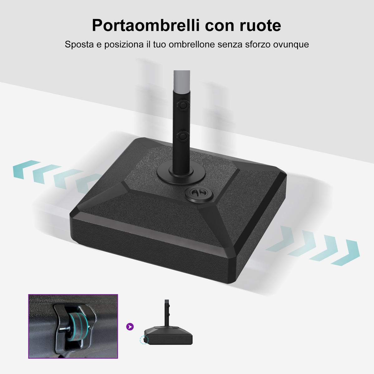 PURPLE LEAF Base per Ombrellone ,per Ombrellone con Palo Centrale ZY03-MLBASE-45