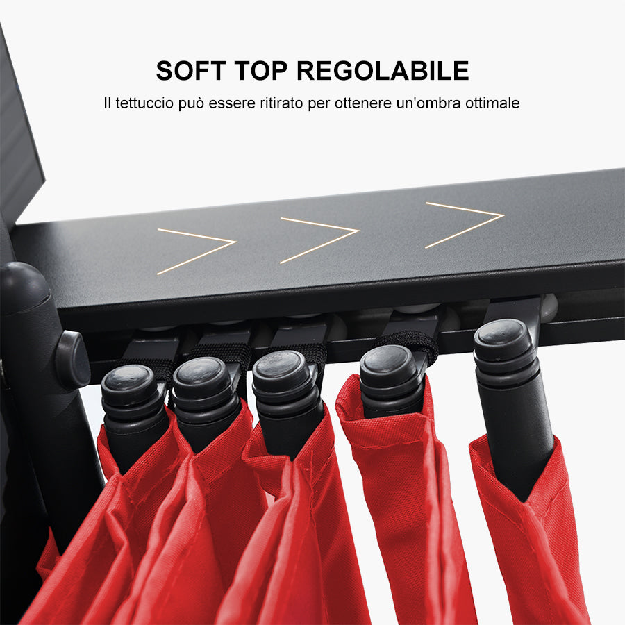 PURPLE LEAF Pergola Alluminio Pergolato da Giardino con Tetto ha Scomparsa Per Giardino Pergolati Terrazzo