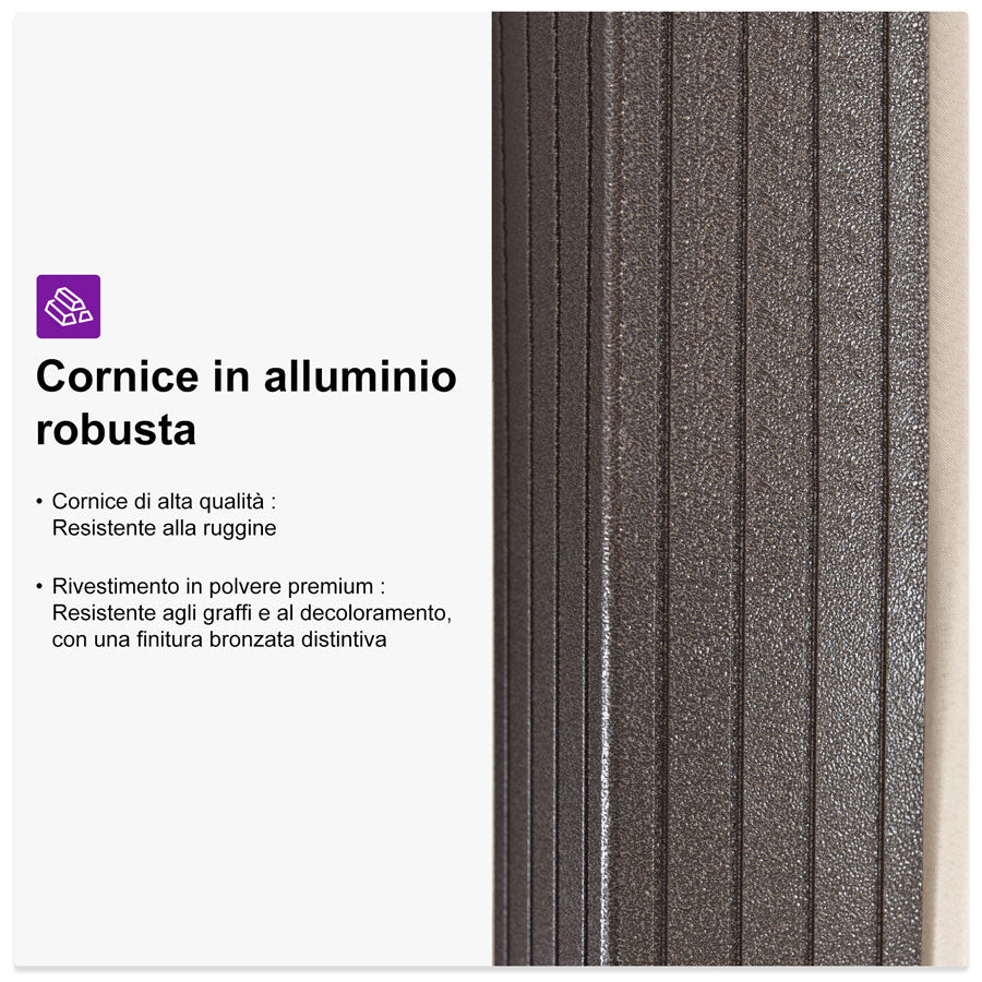 PURPLE LEAF Gazebo da Giardino In Alluminio Impermeabile e Stabile Doppio Tetto in Acciaio Galvanizzato Versione Economica - Bronzo
