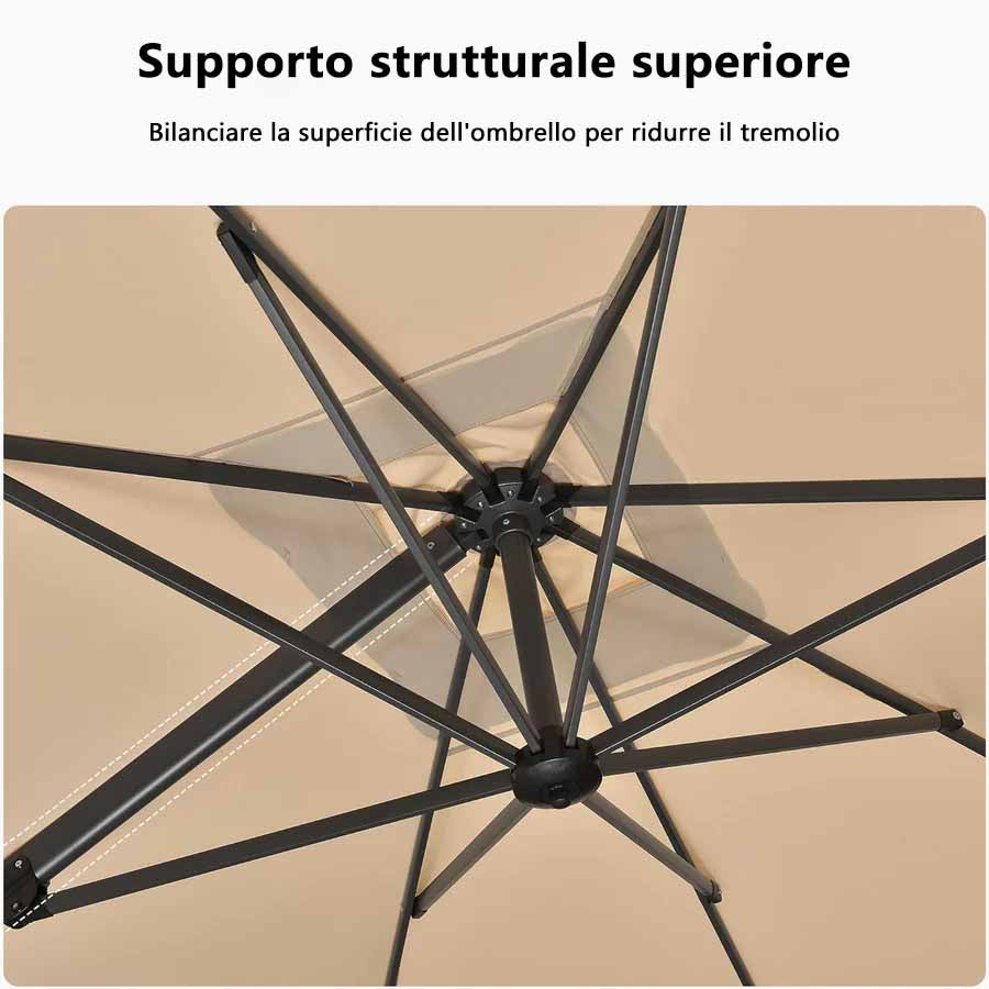 PURPLE LEAF Ombrellone da Giardino Rettangolare inclinabile economico,con Base