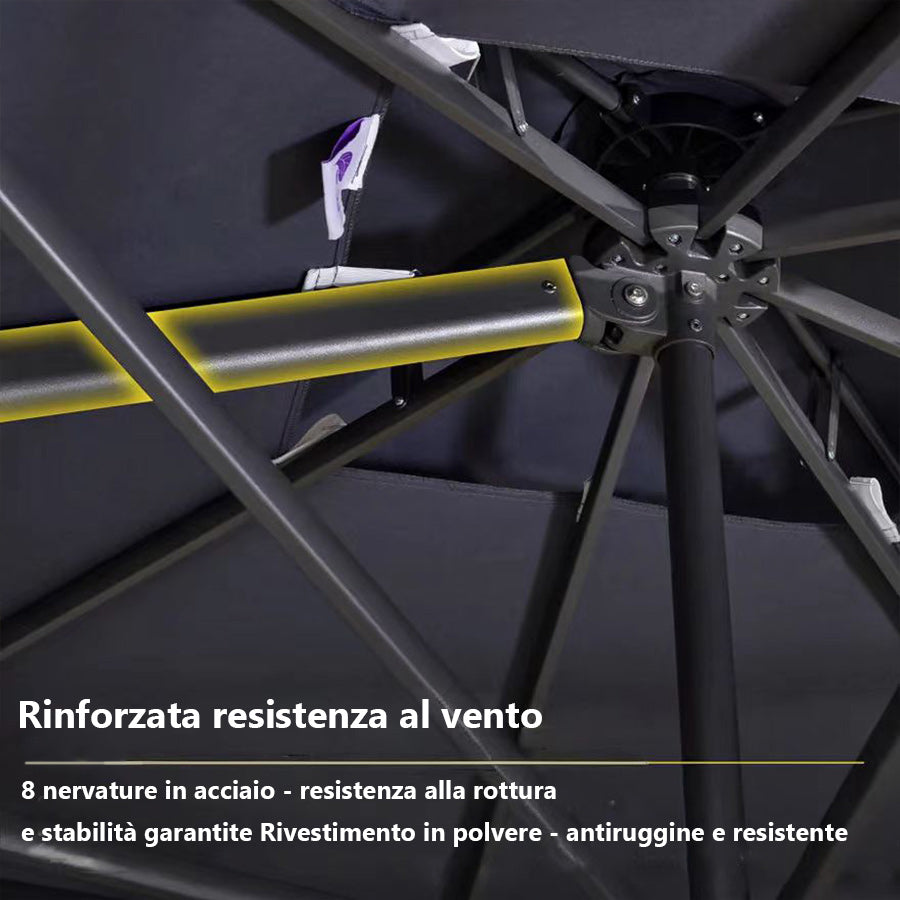 PURPLE LEAF Ombrellone doppio Top Quadrato per Giardino