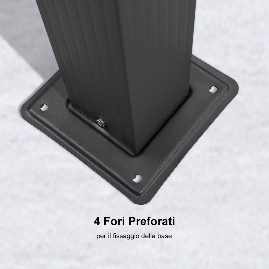 PURPLE LEAF Pergola Alluminio Pergolato da Giardino con Tetto ha Scomparsa Per Giardino Pergolati Terrazzo