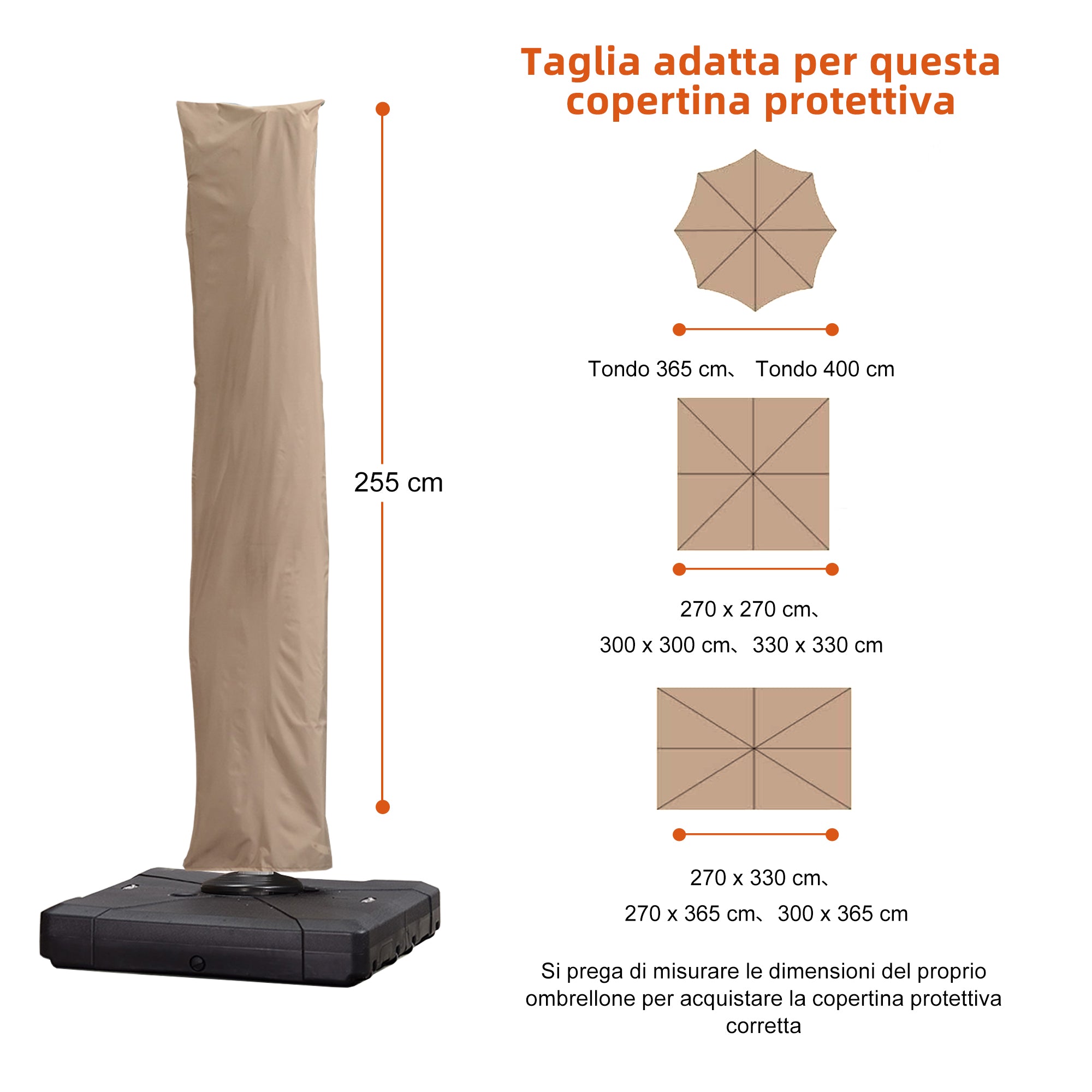 PURPLE LEAF copertina per ombrellone con cerniera per esterni