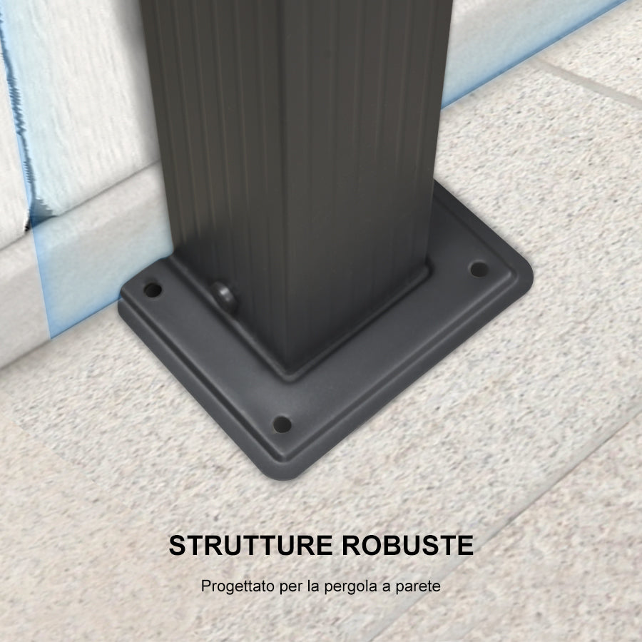 PURPLE LEAF Pergola Alluminio Pergolato da Giardino con Tetto ha Scomparsa Per Giardino Pergolati Terrazzo