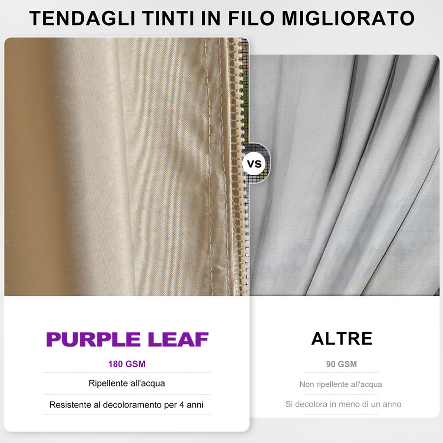 PURPLE LEAF Gazebo da Giardino In Alluminio Impermeabile e Stabile Doppio Tetto in Acciaio Galvanizzato Versione Economica - Bronzo