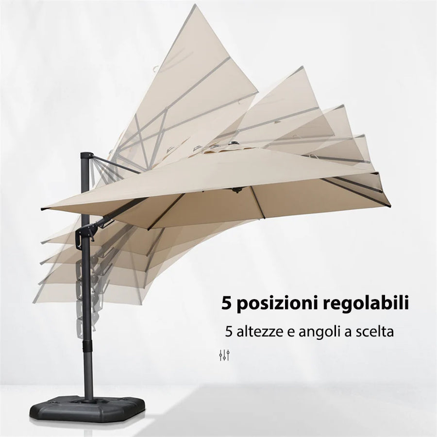 PURPLE LEAF Ombrellone da Giardino Quadrato inclinabile economico ,con Base