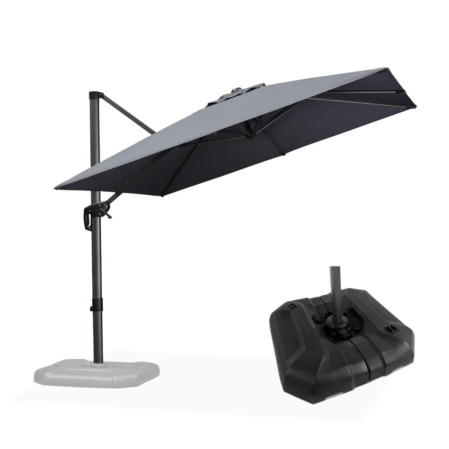 PURPLELEAF Ombrellone da Giardino Economico Quadrato ,con Base