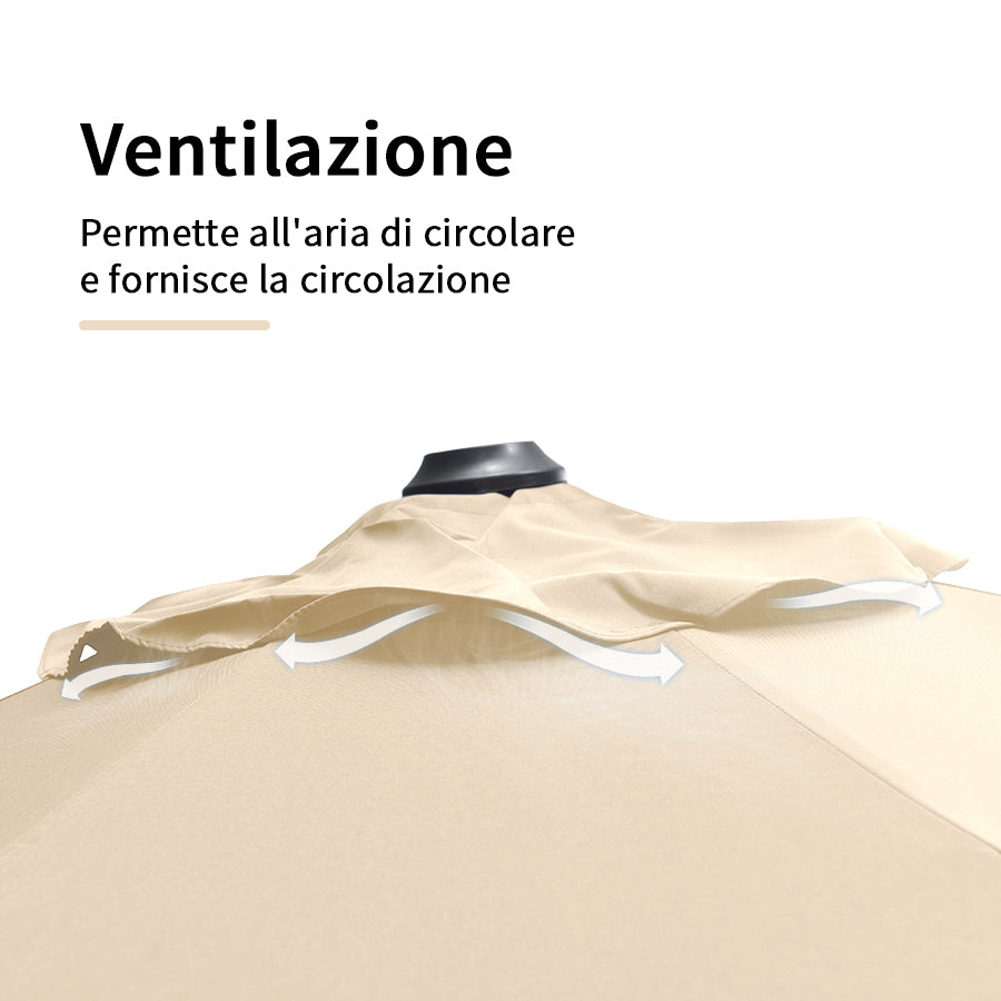 PURPLE LEAF Ombrellone da Giardino Rettangolare inclinabile economico,con Base
