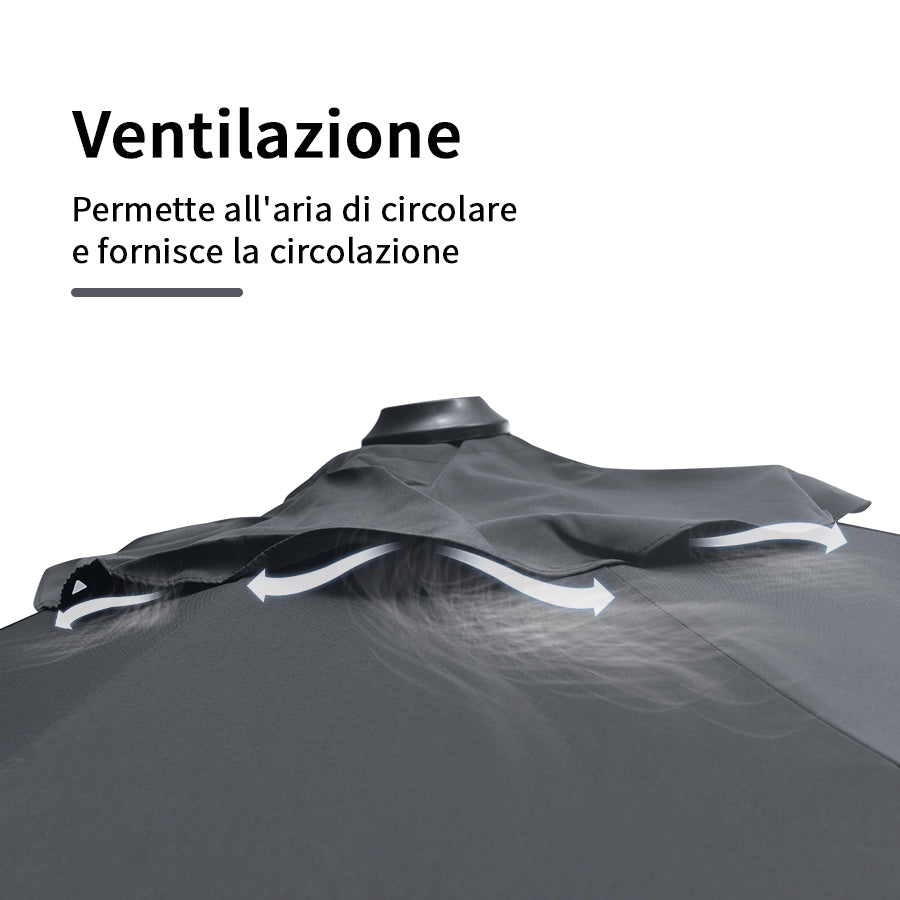 PURPLE LEAF Ombrellone da Giardino Rettangolare inclinabile economico,con Base