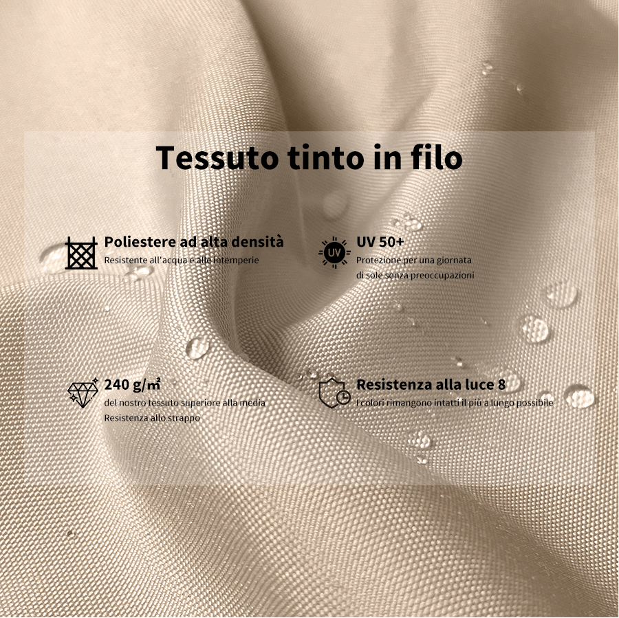 PURPLE LEAF Ombrellone doppio Top Quadrato per Giardino