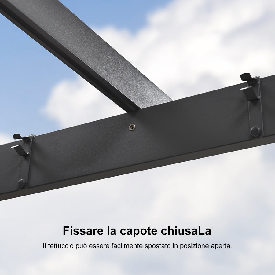 PURPLE LEAF Pergola Alluminio Pergolato da Giardino con Tetto ha Scomparsa Per Giardino Pergolati Terrazzo