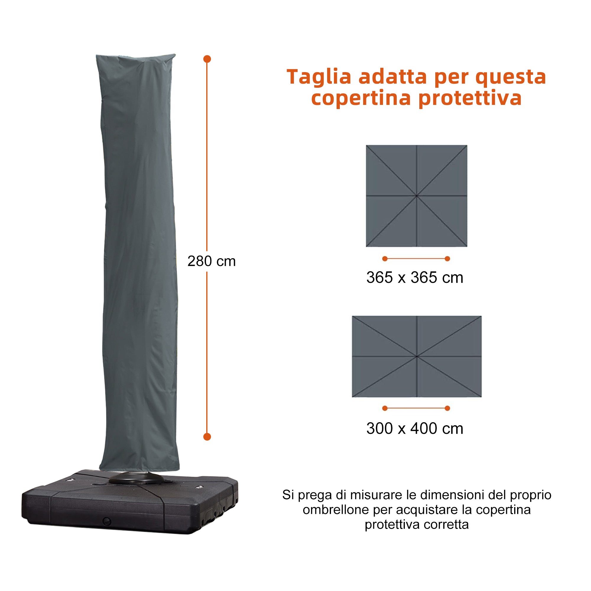 PURPLE LEAF copertina per ombrellone con cerniera per esterni