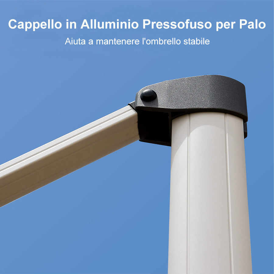 PURPLE LEAF Ombrellone da Giardino Rettangolari con Doppio Top e Luci