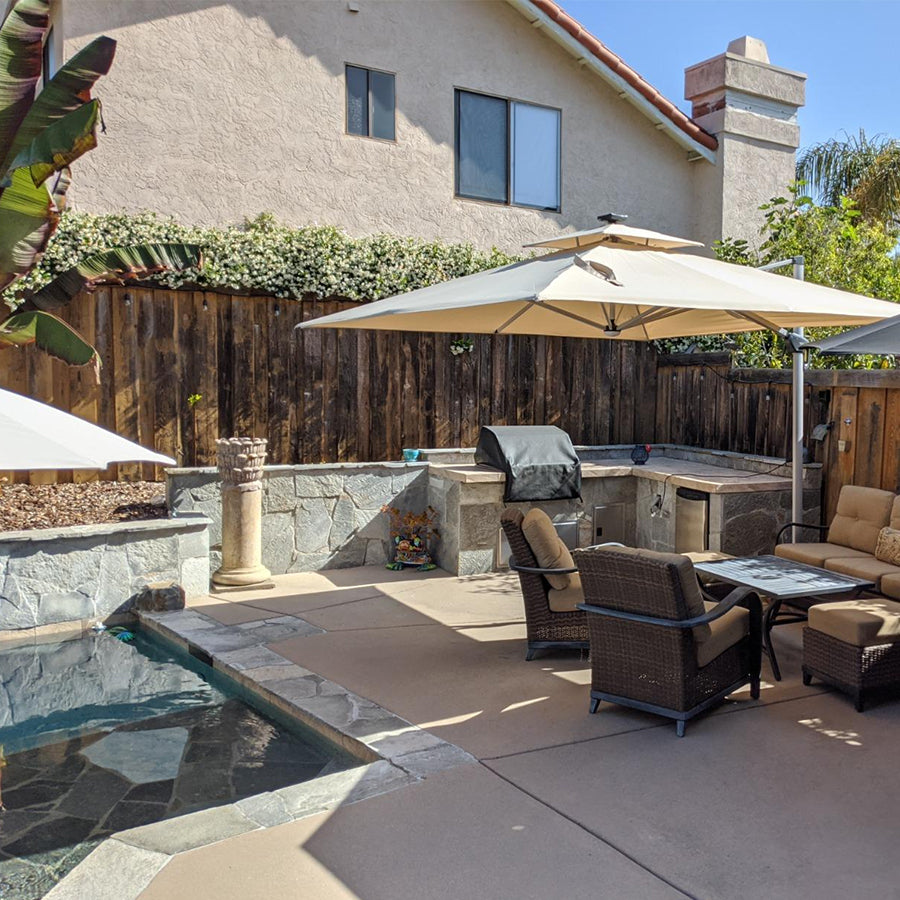 PURPLE LEAF Ombrellone da Giardino Rettangolari con Doppio Top e Luci