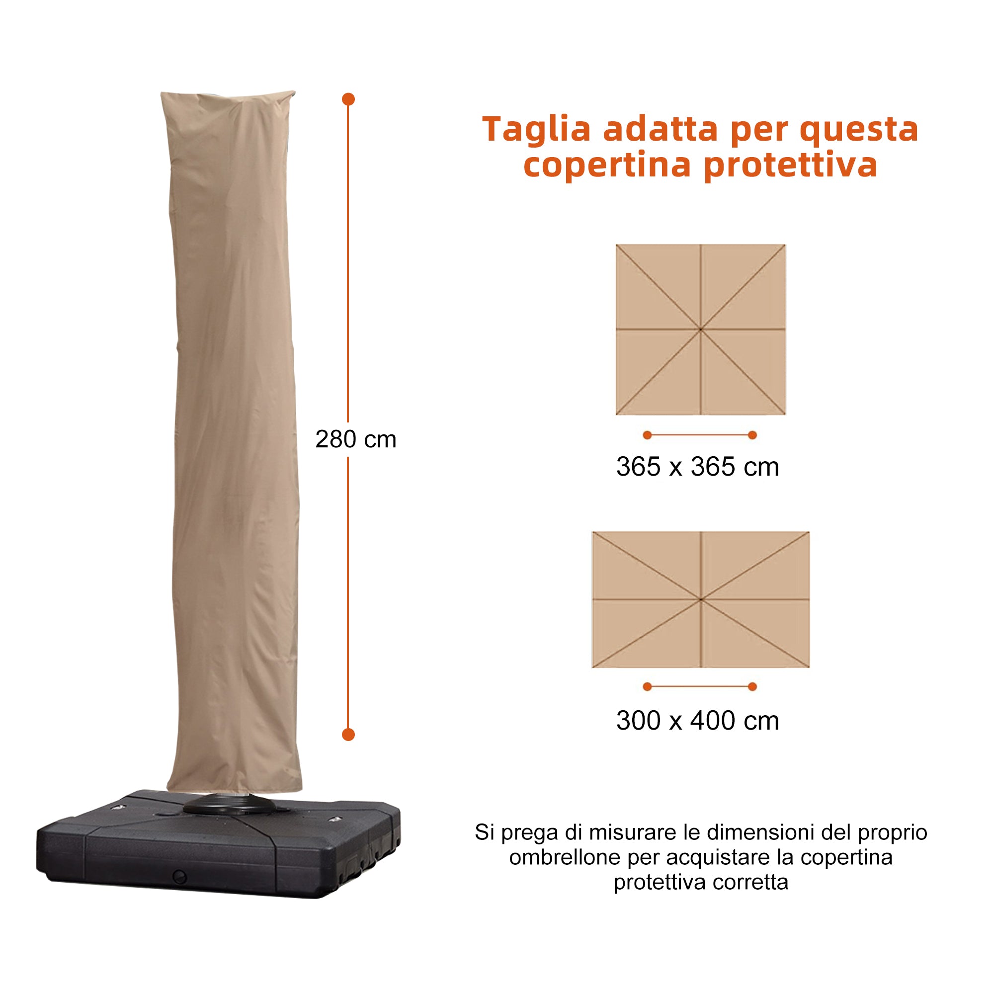 PURPLE LEAF copertina per ombrellone con cerniera per esterni