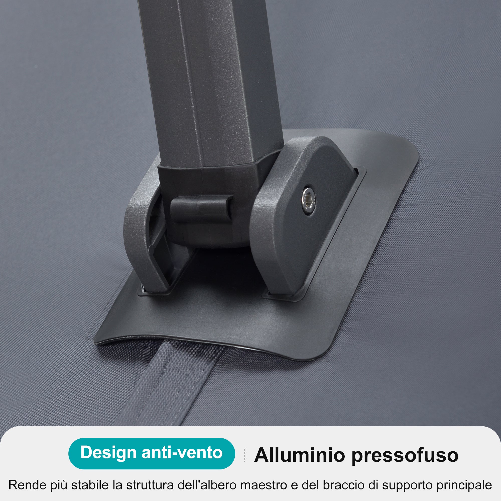 PURPLE LEAF Grande Ombrellone da Giardino in Alluminio,Rotazione a 360° e 5 livelli di Regolazione dell'altezza