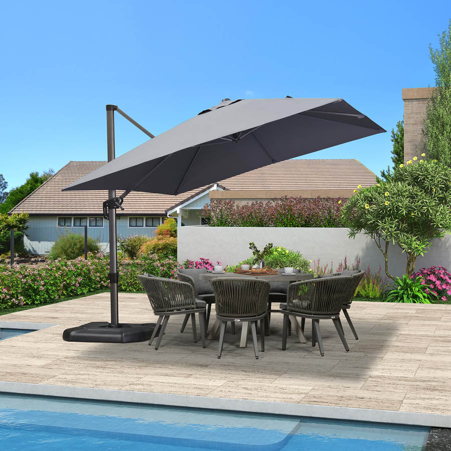 PURPLE LEAF Ombrellone da Giardino Rettangolare inclinabile economico,con Base