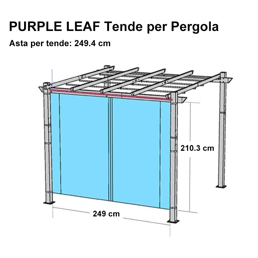 PURPLE LEAF Tende da Esterno Retrattili con Protezione UV e Privacy adatto solo per PURPLE LEAF