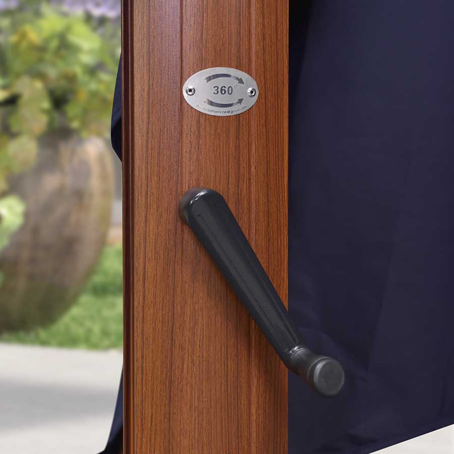 PURPLE LEAF Ombrellone in Alluminio Rettangolare Doppio Top in colore legno,Con Base