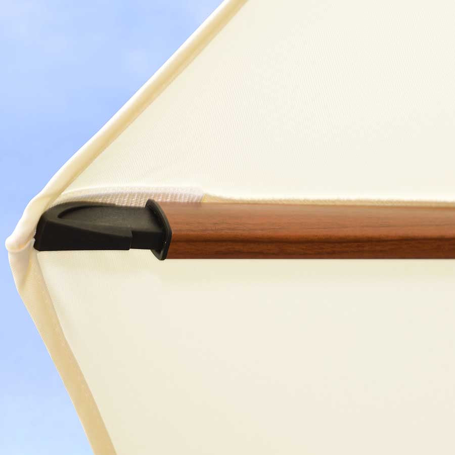PURPLE LEAF Ombrellone in Alluminio Rettangolare Doppio Top in colore legno,Con Base