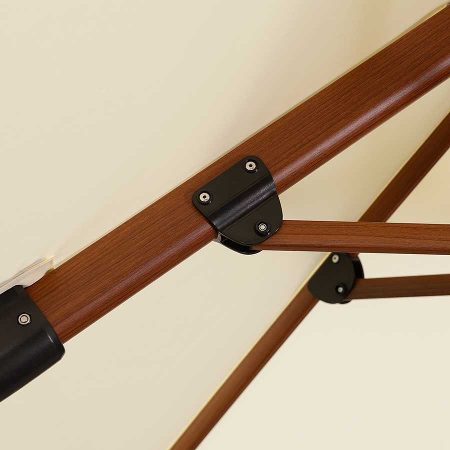 PURPLE LEAF Ombrellone in Alluminio Rettangolare Doppio Top in colore legno,Con Base