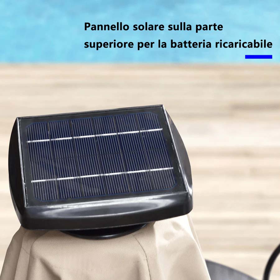 PURPLE LEAF Ombrellone Quadrati da Giardino con Doppio Top e luci ,con Base