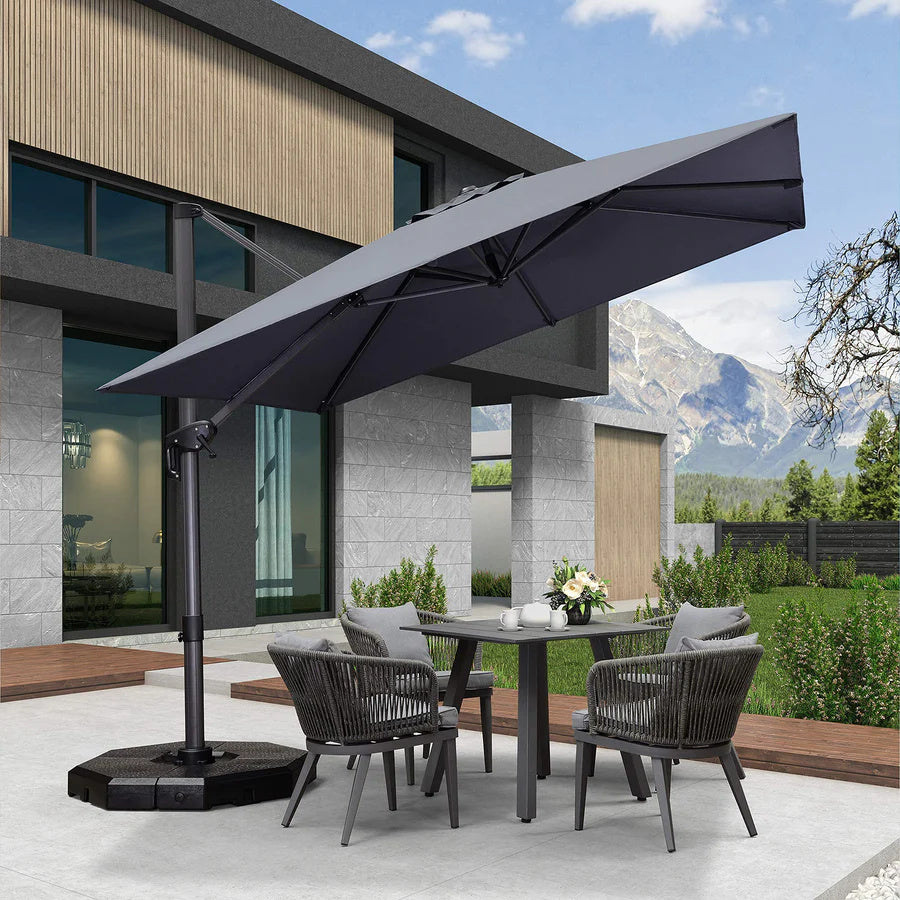PURPLE LEAF Ombrellone da Giardino Rettangolare inclinabile economico,con Base